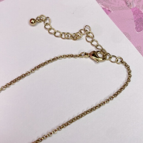 🌹 Set of 2 🌹 White Gold Elephant Pendant Necklace w/ Charms & Gold Toned Choker🌹 - Picture 6 of 16